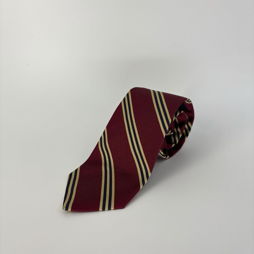 Brooks Brothers "346" Red Blue/Yellow Striped All Silk Rep Tie
